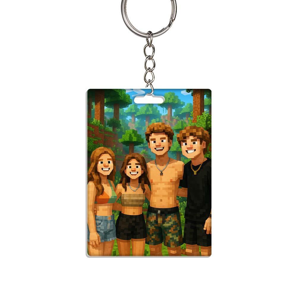 Personalized Custom Keychain Pixel Style Filter Design Unique Creative Accessory Perfect Gift For Gaming Lovers Best Gift Choice