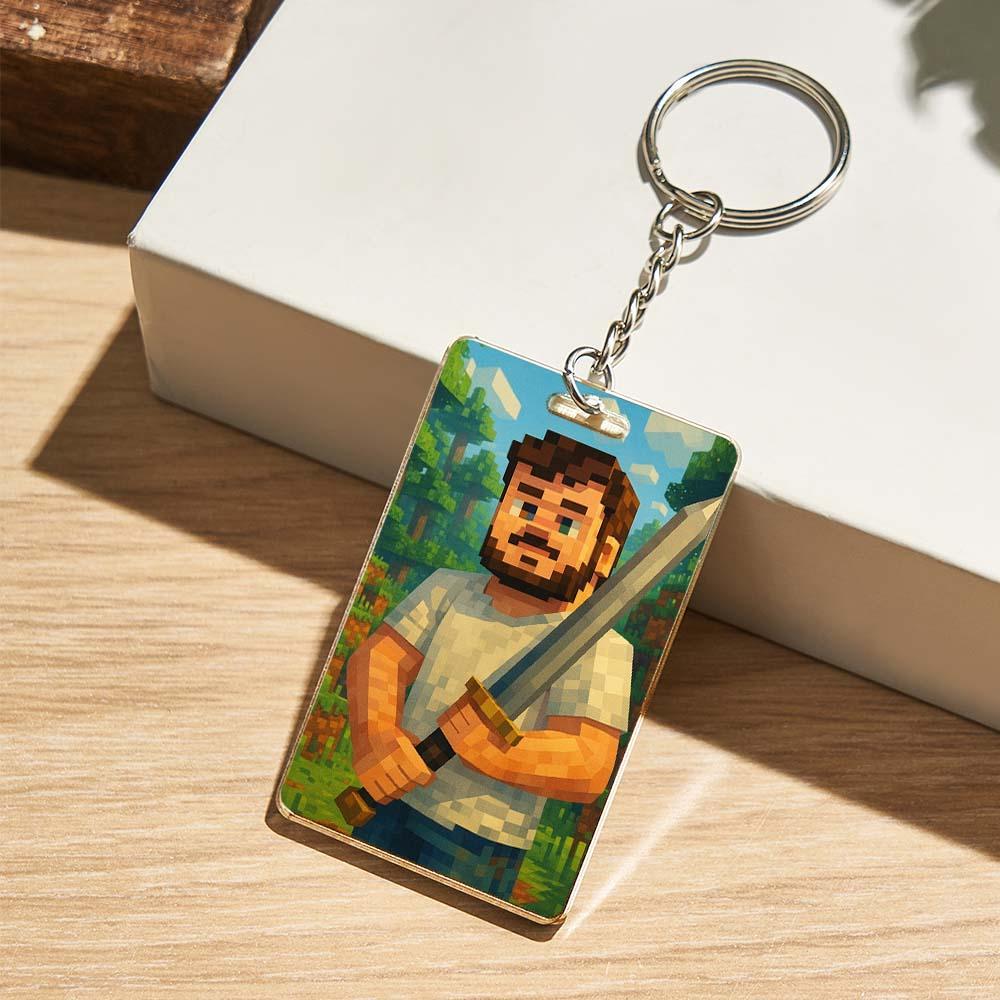 Personalized Custom Keychain Pixel Style Filter Design Unique Creative Accessory Perfect Gift For Gaming Lovers Best Gift Choice