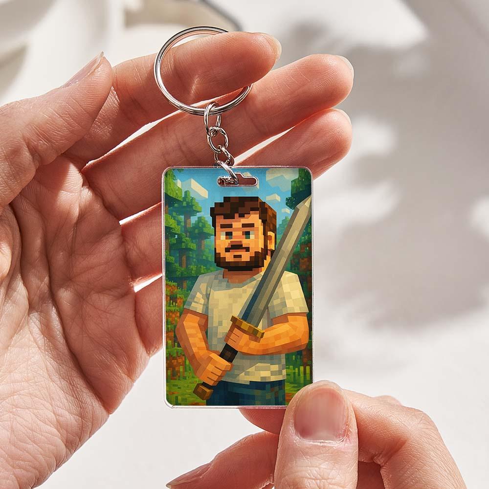 Personalized Custom Keychain Pixel Style Filter Design Unique Creative Accessory Perfect Gift For Gaming Lovers Best Gift Choice