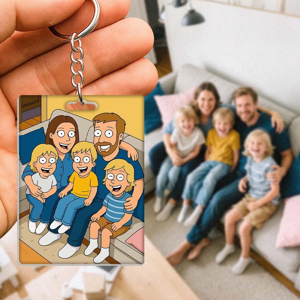 Personalized Custom Keychain American Comic Filter Unique Creative Design Individually Made Keychain Fashion Accessory Perfect Gift For Anime Lovers Birthday Anniversary Present