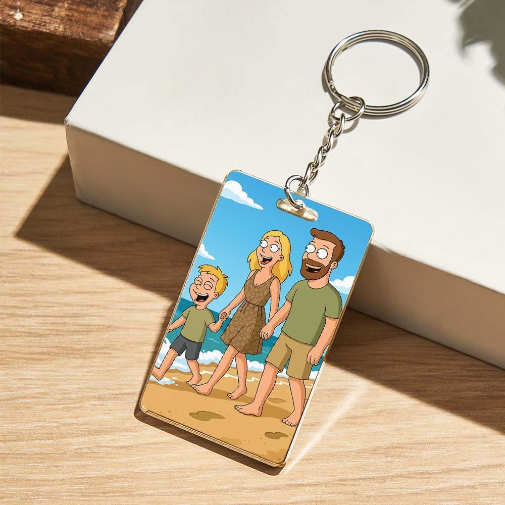 Personalized Custom American Comic Style Keychain Creative Little Pendant With Unique Design Stylish Practical Everyday Accessory A Special Gift For Friends And Couples