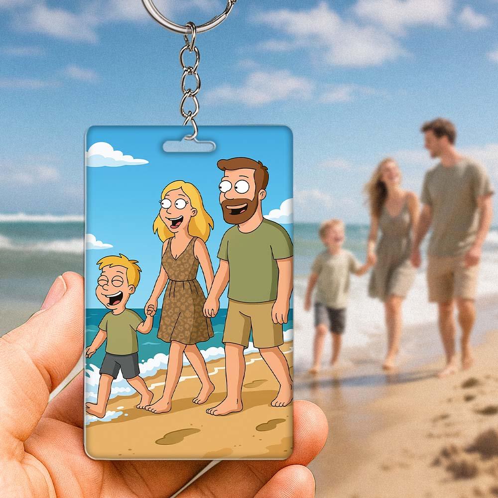 Personalized Custom American Comic Style Keychain Creative Little Pendant With Unique Design Stylish Practical Everyday Accessory A Special Gift For Friends And Couples