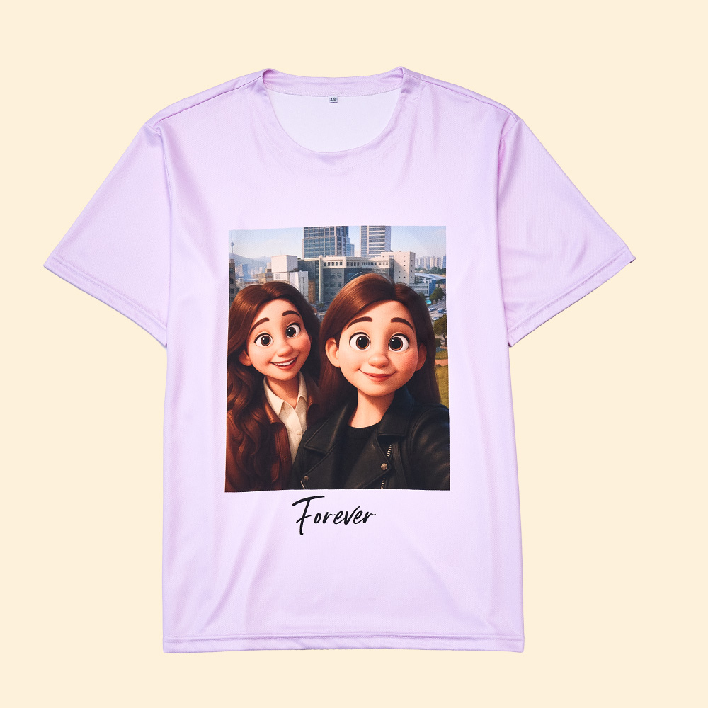 Custom Photo to Anime Shirt Unique Cartoon Tee Surprise Present for Her
