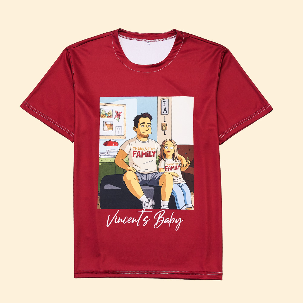 Custom Photo to Cartoon T Shirt Set for Couple Unique Love Keepsake