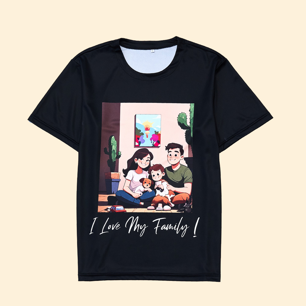 Matching Couple Cartoon Shirts Custom Anime Style Drawing Romantic Present Gift for Dad