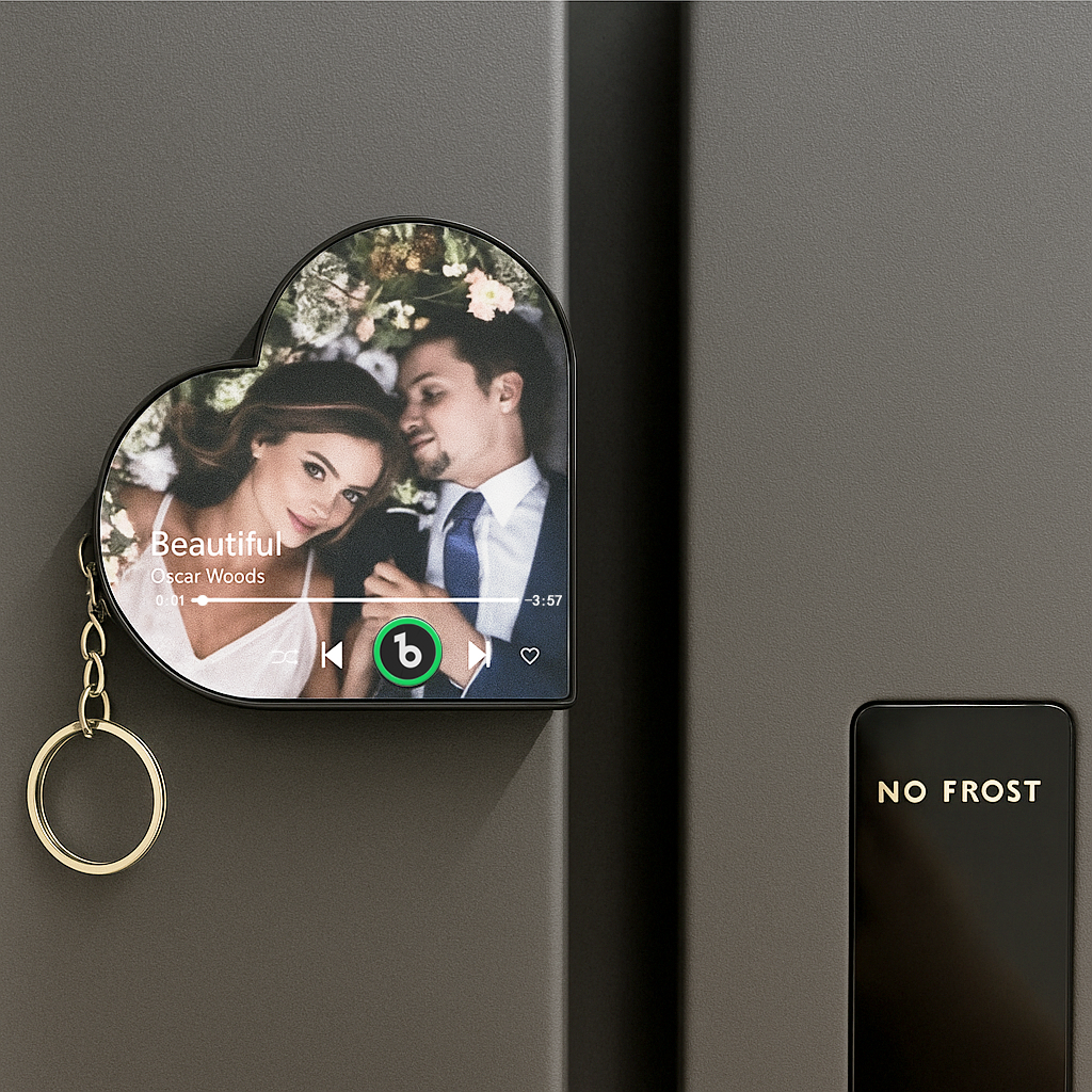 Custom Mini Music Fridge Magnet Keychain Personalized Photo Music Keychain Mini Magnet For Fridge That Can Play Songs Without Cellphone Anniversary Gifts - aiprintlab
