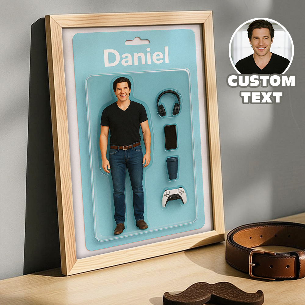 Personalized Action Figures Frame Personalized Photo Frame Custom Toy Box Art for Game Lover