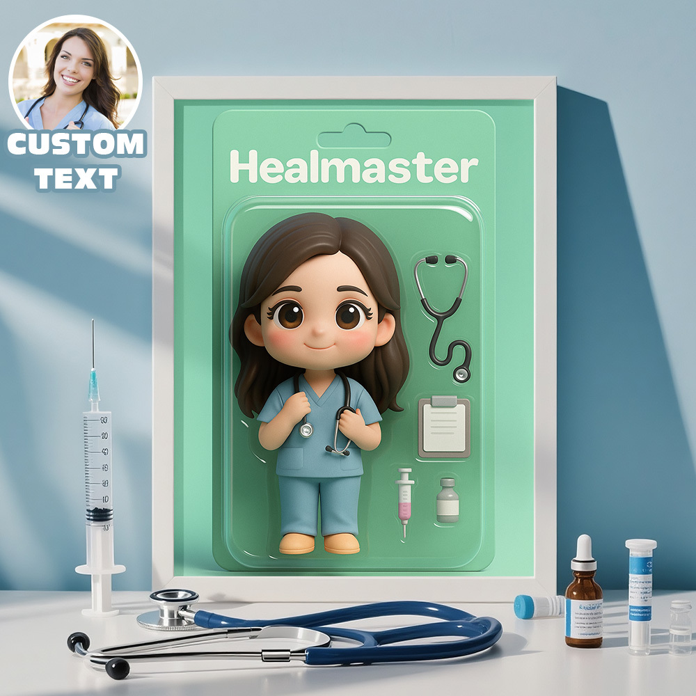Gift for Doctor/Nurse Custom Toy Box Art Gift Photo Frame Personazlied Action Figure Frame