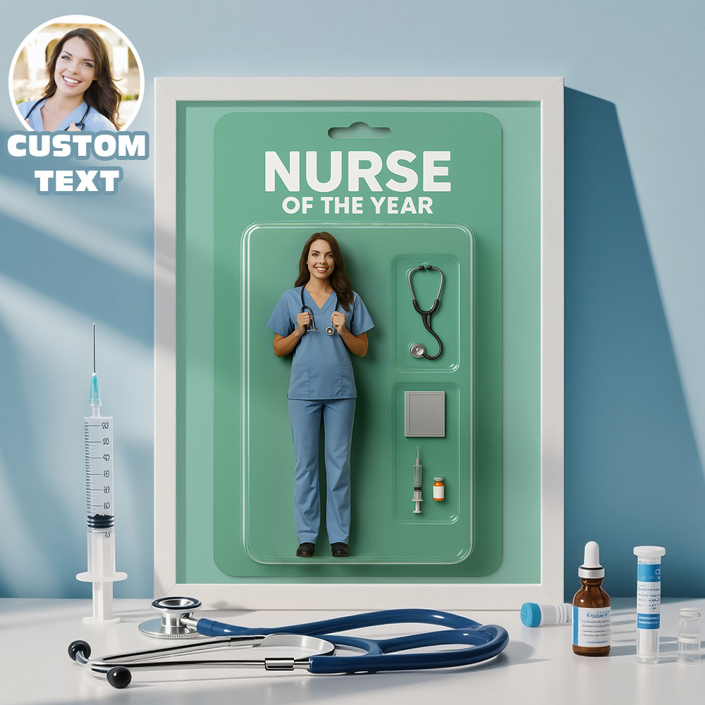 Gift for Doctor/Nurse Custom Toy Box Art Gift Photo Frame Personazlied Action Figure Frame