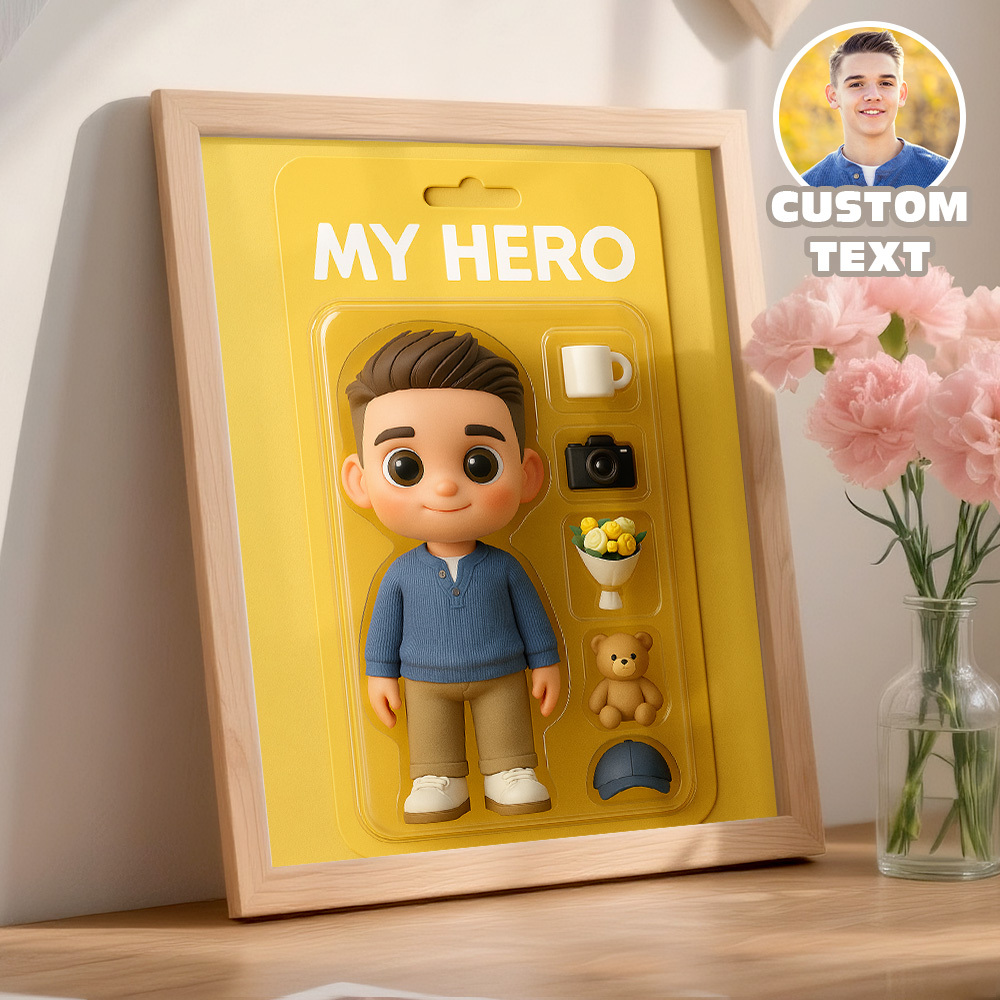 Gifts for Boyfriend Custom Toy Box Art Frame Personazlied Cartoon Frame Custom Action Figure Frame for Him