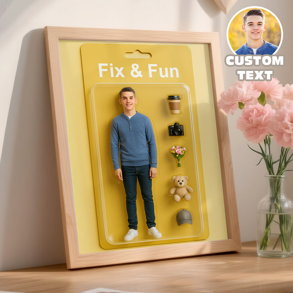 Gifts for Boyfriend Custom Toy Box Art Frame Personazlied Cartoon Frame Custom Action Figure Frame for Him