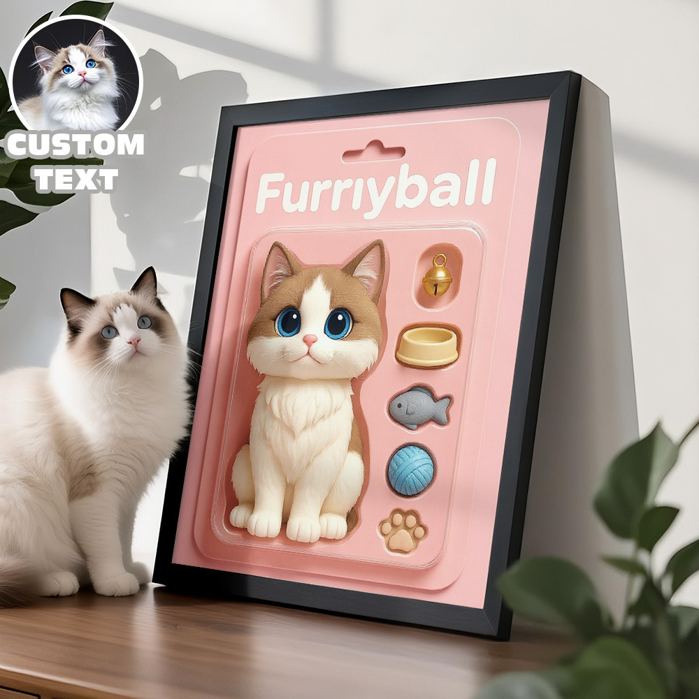 Custom Toy Box Art Frame for Pet Lover Custom Cartoon Style Pet Frame Turn Your Photo into Toy Frame