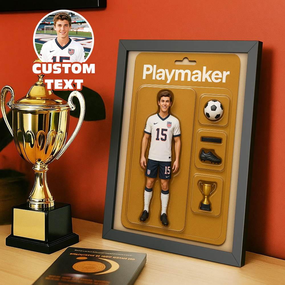 Custom Action Figure Portrait Flat Frame Personalized Toy Box Style Unique Photo Gift for Couple Family Anniversary Birthday
