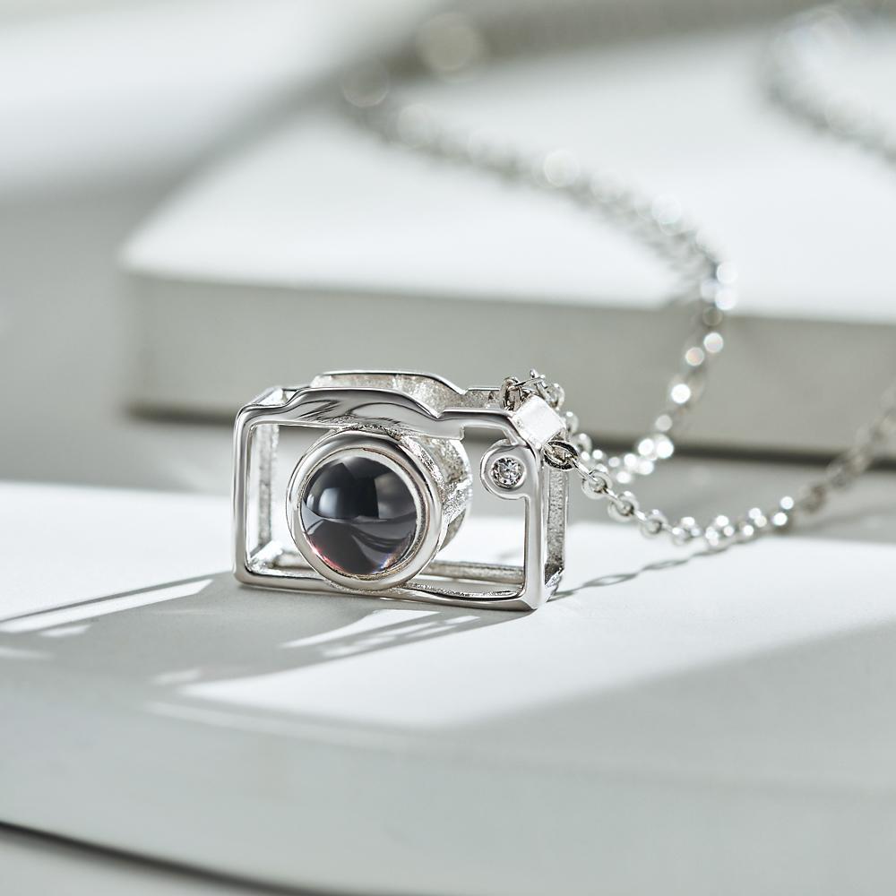 Custom Photo Necklace Projection Creative Camera Shape Gifts Anniversary Gifts for Her - aiprintlab