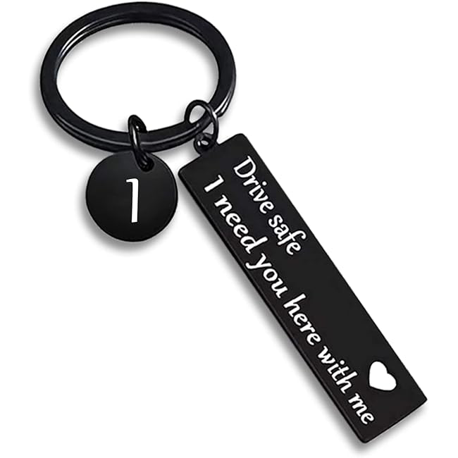 Drive safe keychain for boyfriend, 26 Letter Keychain, I Need You Here with me - aiprintlab