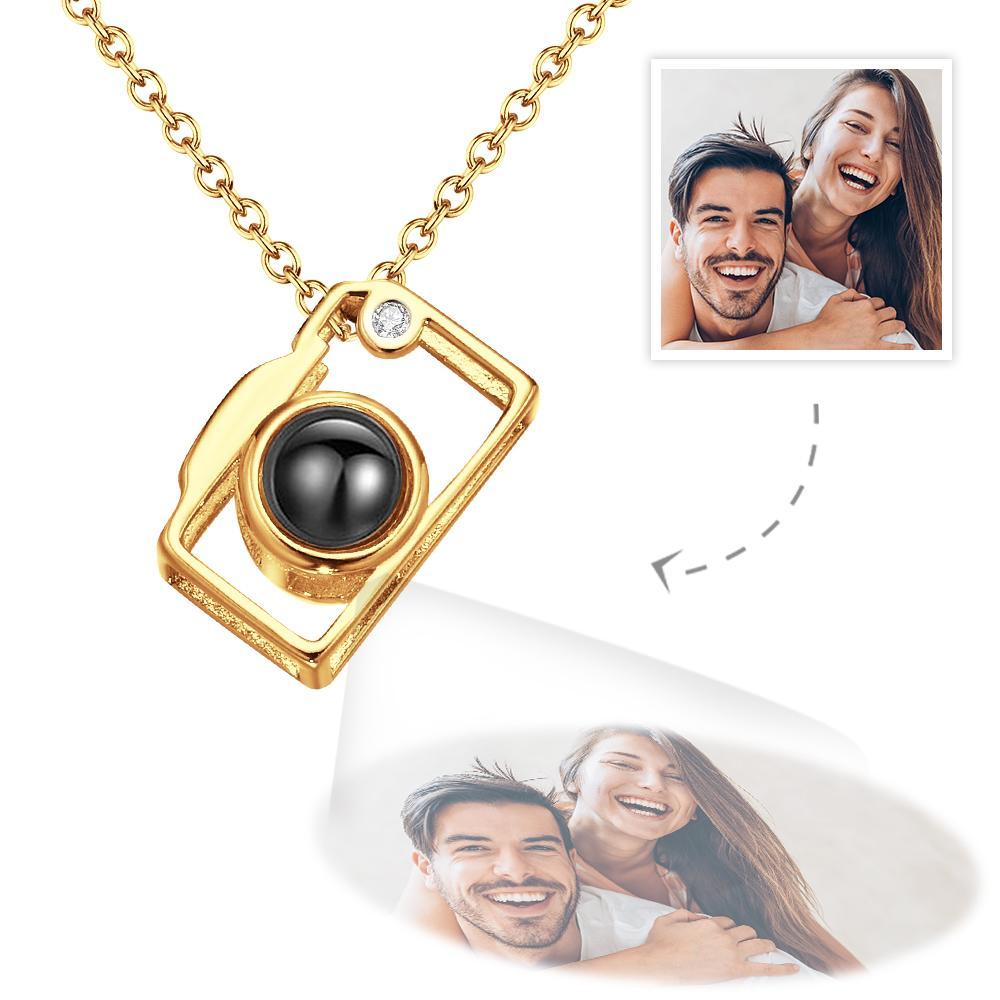 Custom Photo Necklace Projection Creative Camera Shape Gifts Anniversary Gifts for Her - aiprintlab