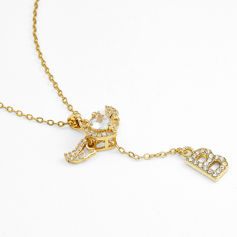 Animated Cupid Angel Wings Initial Necklace Custom Initial Drop Necklace with Moving Wings Charm Fun Kinetic Initial Drop Pendant Christmas Gifts for Her - aiprintlab