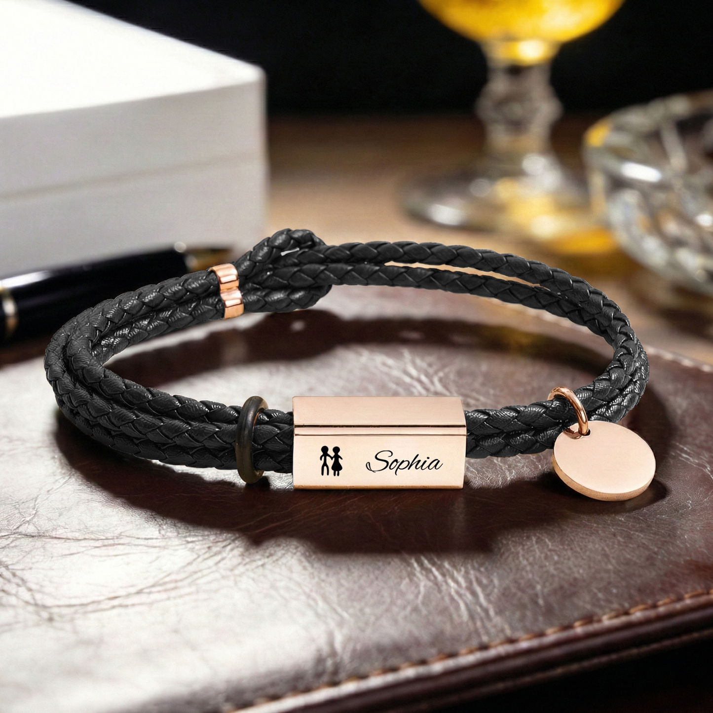 Custom Text Love Bracelet & Personalized Couple Engraved Bracelet Valentine’s Day Gift for Him & Her - aiprintlab
