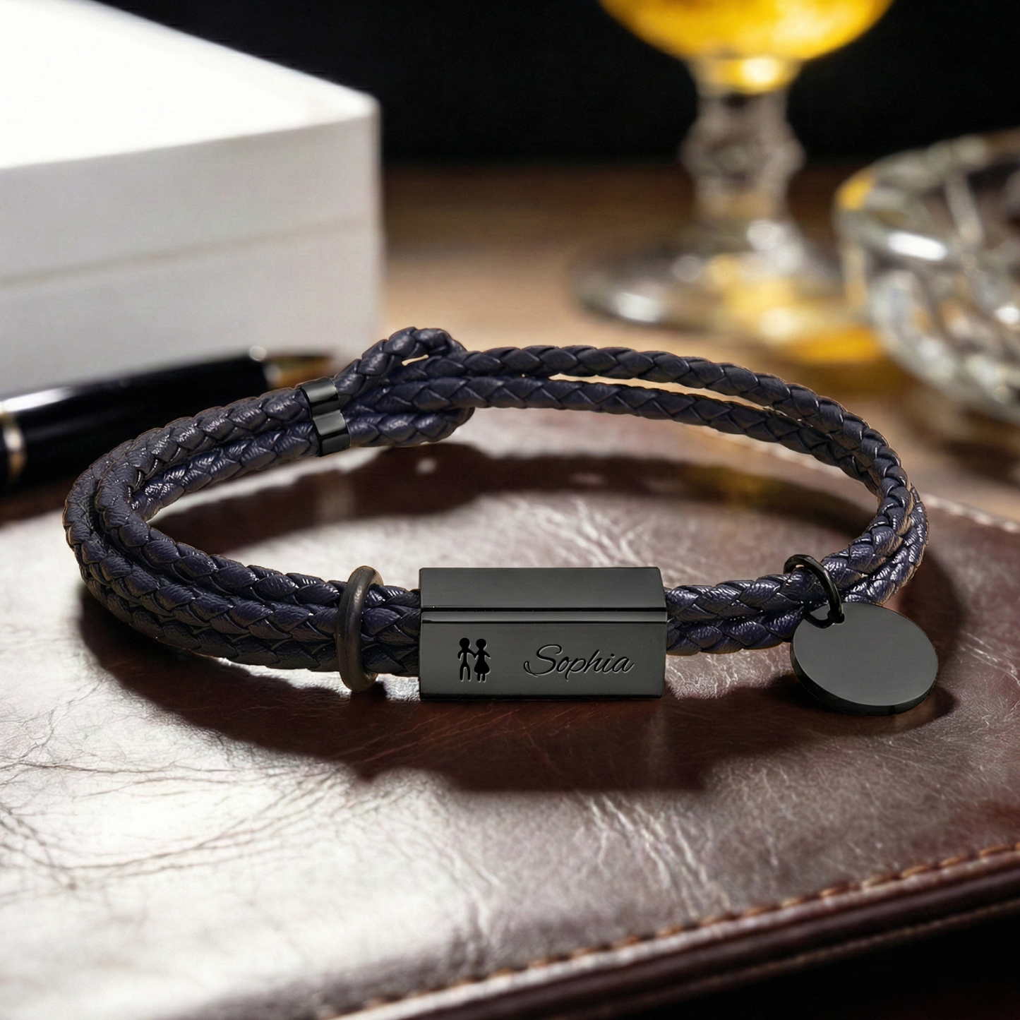 Custom Text Love Bracelet & Personalized Couple Engraved Bracelet Valentine’s Day Gift for Him & Her - aiprintlab