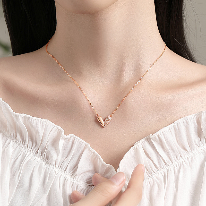 Shiny Heart Romantic Necklace & Elegant Gift of Love for Valentine’s Day Birthday or Anniversary - aiprintlab