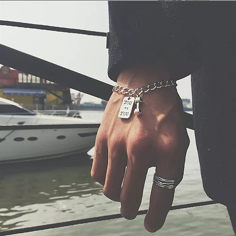 Vintage Dumbbell Charm Bracelet – Sporty, Stylish & Unisex Fitness-Inspired Everyday Style - aiprintlab
