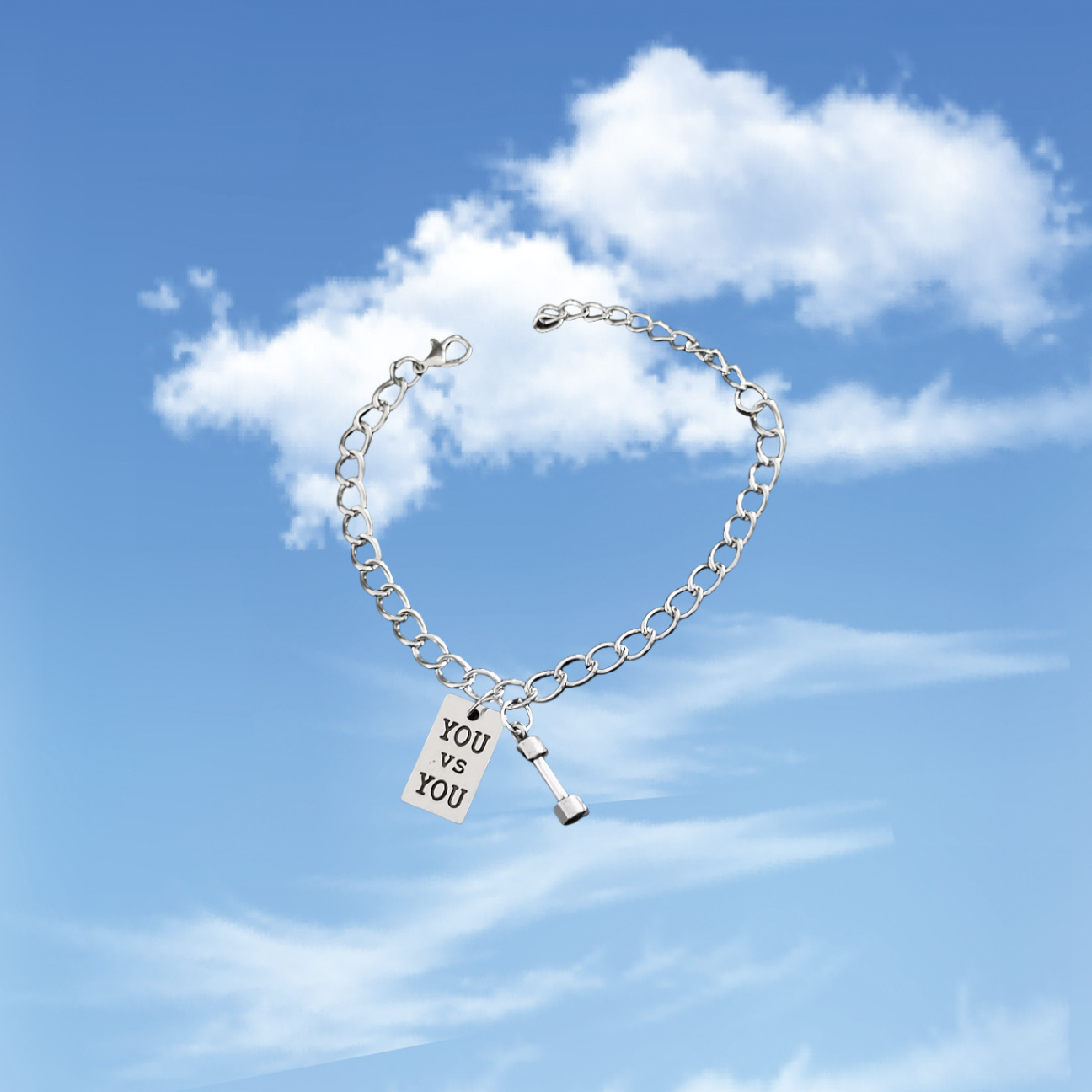 Vintage Dumbbell Charm Bracelet – Sporty, Stylish & Unisex Fitness-Inspired Everyday Style - aiprintlab
