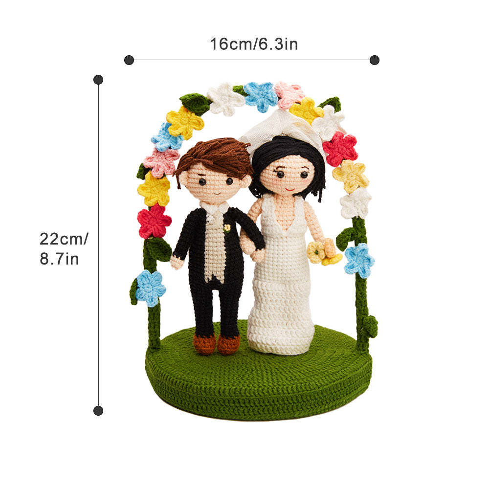 Wedding Couple Custom Crochet Doll Personalized Gifts Handmade Mini Look alike Dolls - aiprintlab