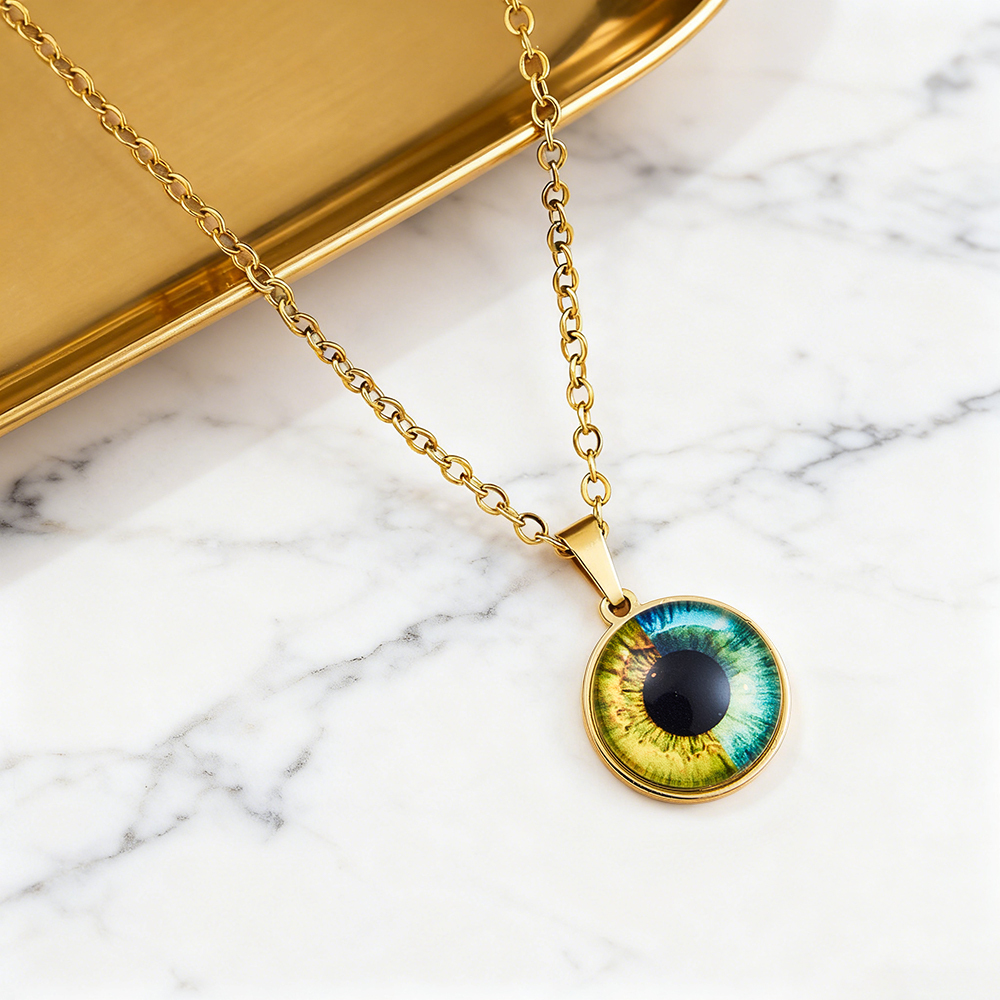 Custom Two-Eye Couple Portrait Pendant Intertwined Souls Dual Eye Necklace Personalized "Our Eyes" Necklace  Anniversary Gift for Couples - aiprintlab