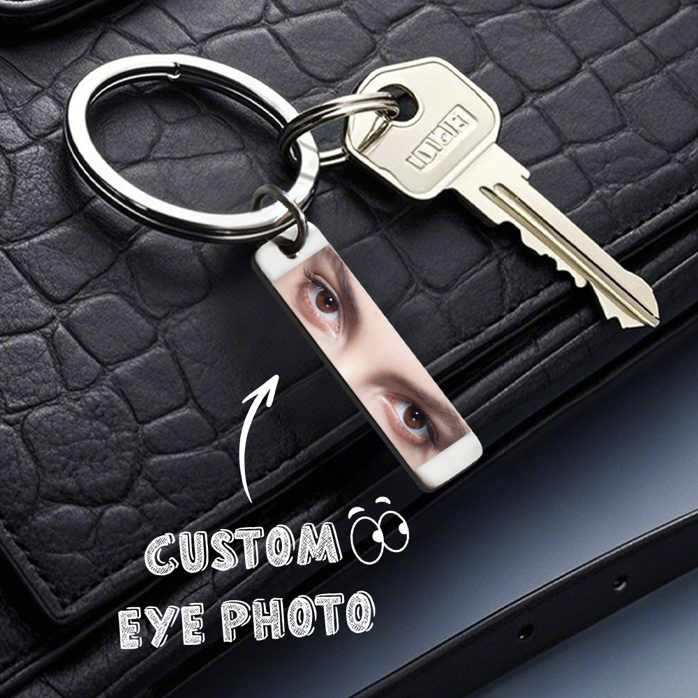 Custom Eye Keychain Personalized Double-Sided Keychain Color Photo Custom Text Best Gift For Anniversary - aiprintlab