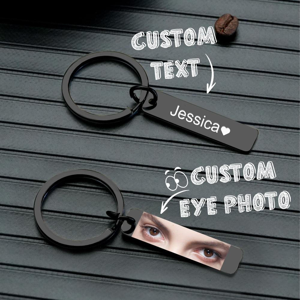 Custom Eye Keychain Personalized Double-Sided Keychain Color Photo Custom Text Best Gift For Anniversary - aiprintlab