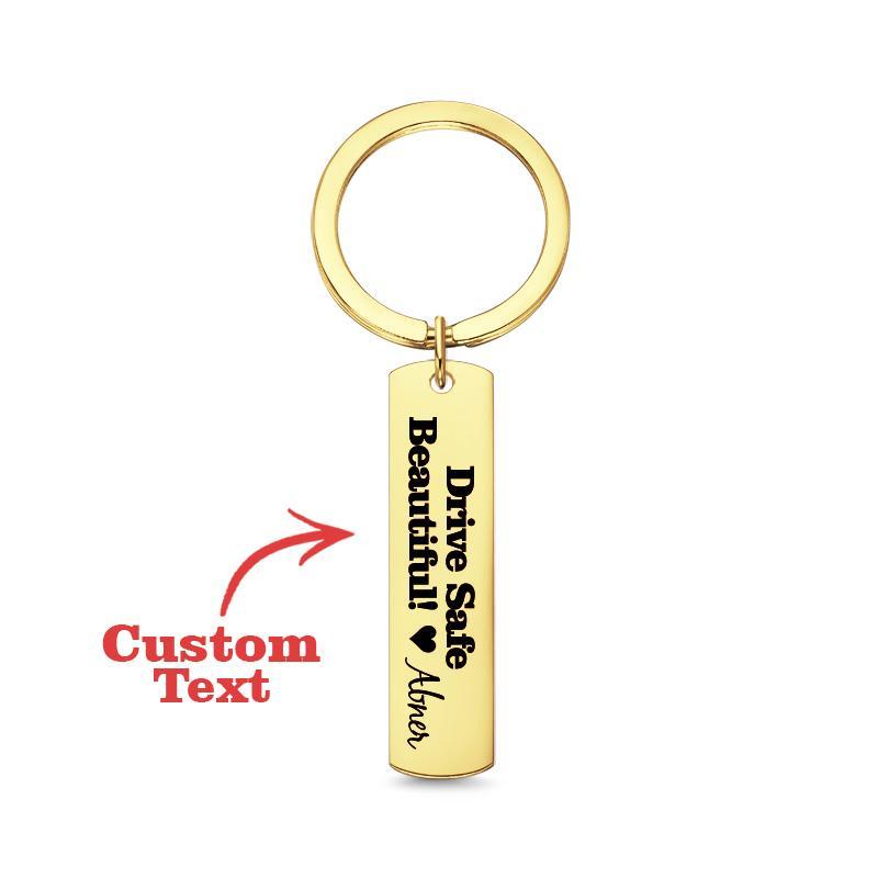 Personalized Drive Safe Handsome Beautiful Keychain - Custom Drive Safe Keychain - Valentine's Day Gift - aiprintlab