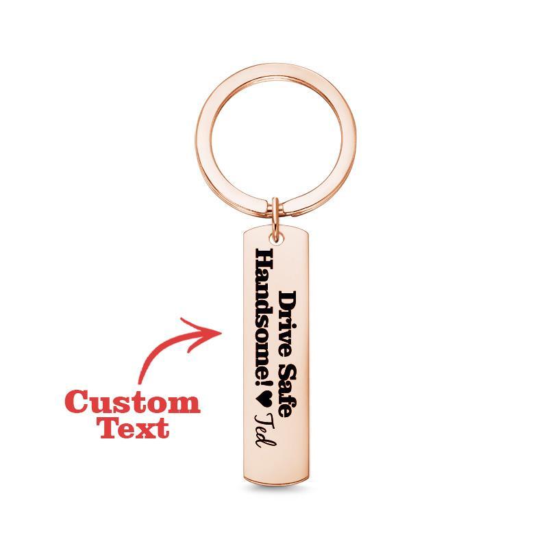 Personalized Drive Safe Handsome Beautiful Keychain - Custom Drive Safe Keychain - Valentine's Day Gift - aiprintlab