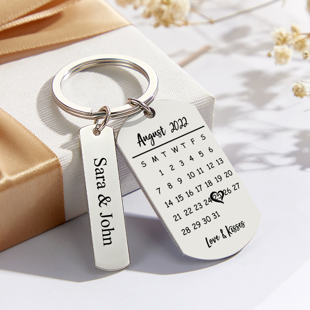 Personalized Spotify Calendar Keychain Gibli Style Custom Picture & Music Song Code Couples Photo Keyring Best Gifts