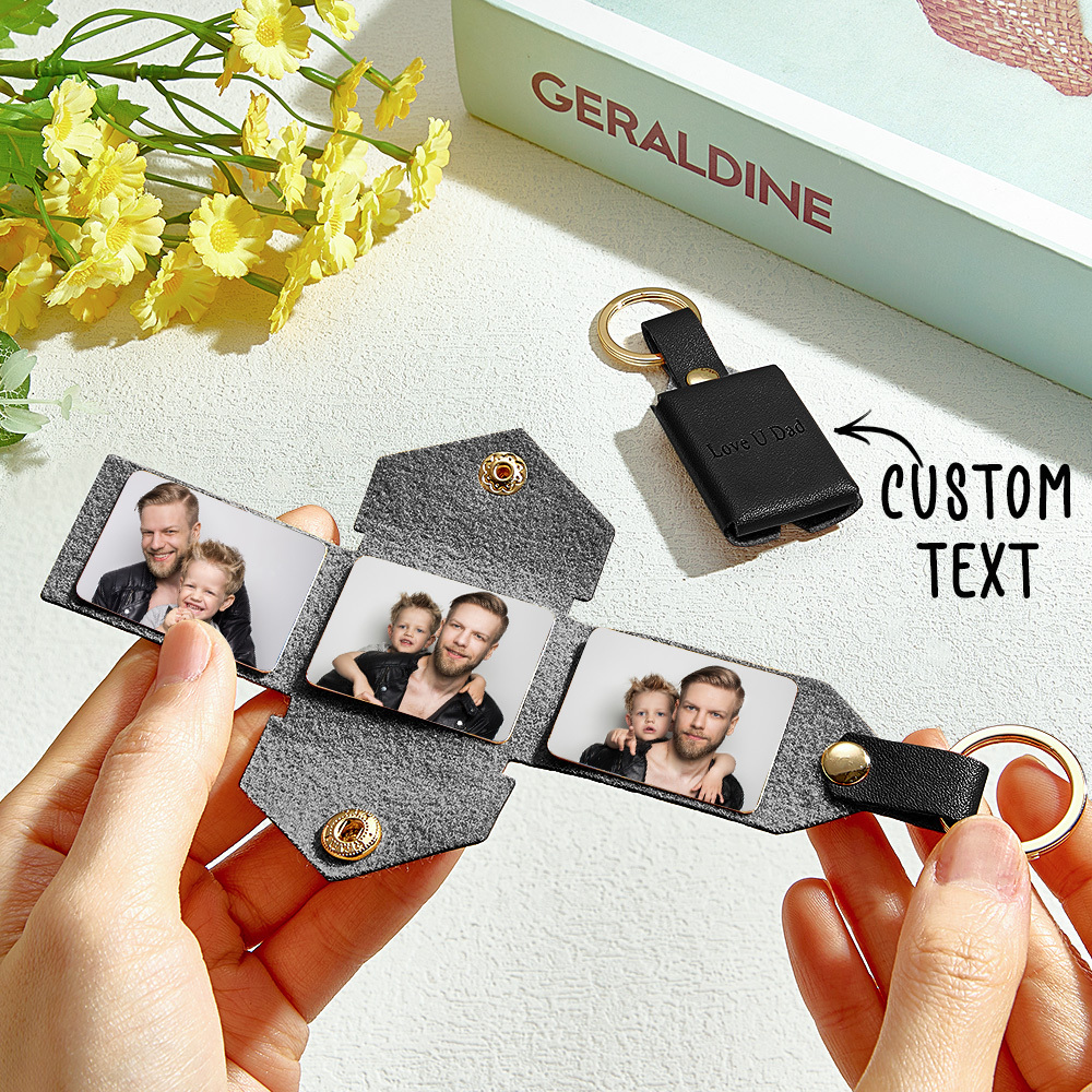 Personalized Photo Album Keychain Meaningful Gift for Dad Custom Memory Keepsake for Father’s Day - aiprintlab