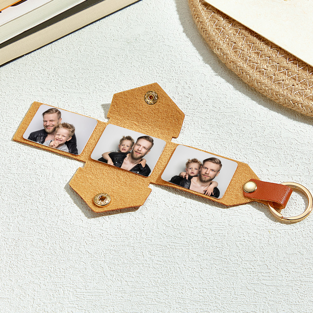 Personalized Photo Album Keychain Meaningful Gift for Dad Custom Memory Keepsake for Father’s Day - aiprintlab