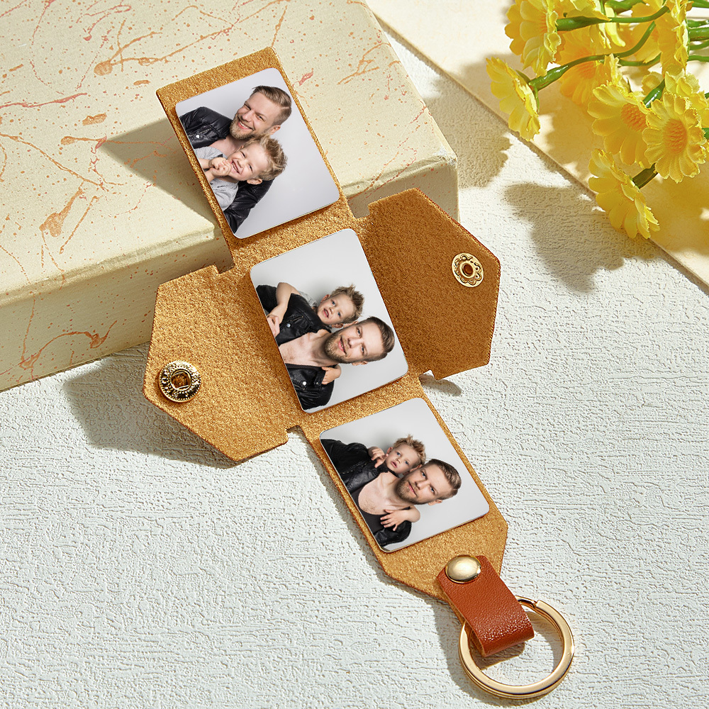 Personalized Photo Album Keychain Meaningful Gift for Dad Custom Memory Keepsake for Father’s Day - aiprintlab