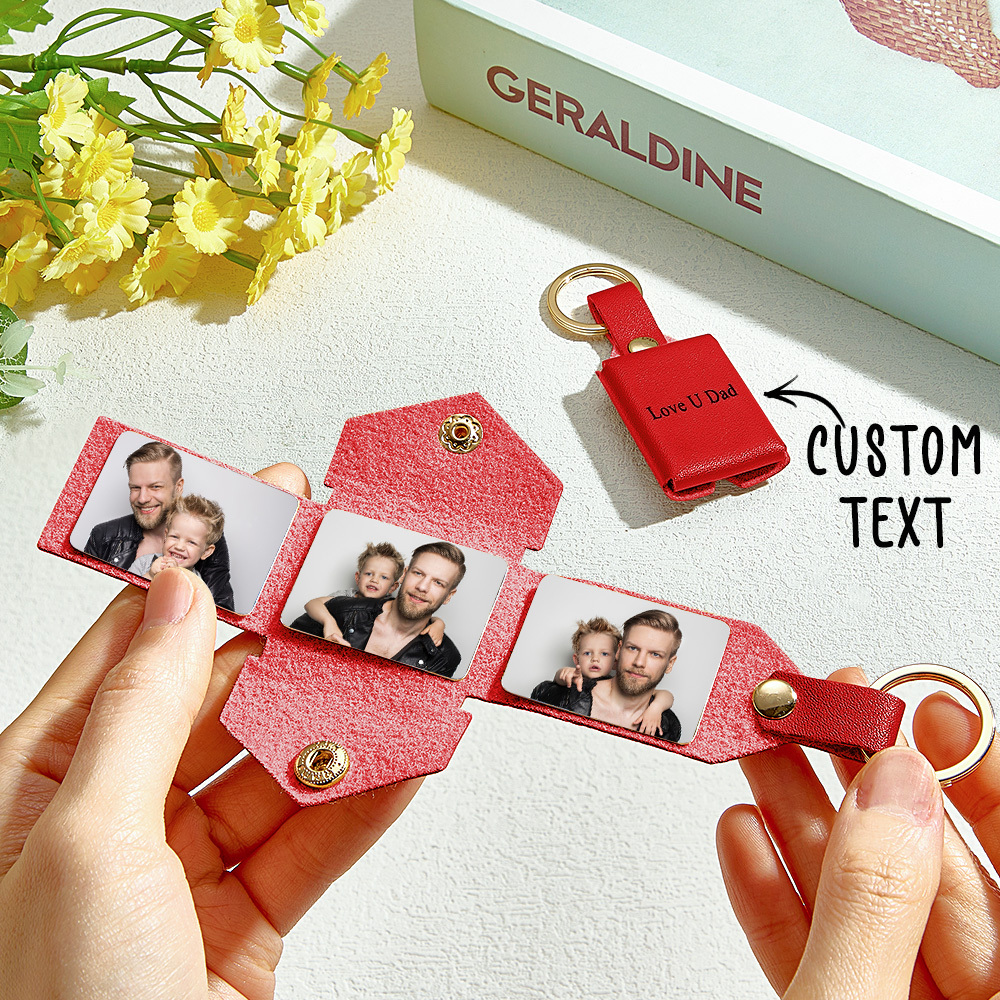 Personalized Photo Album Keychain Meaningful Gift for Dad Custom Memory Keepsake for Father’s Day - aiprintlab