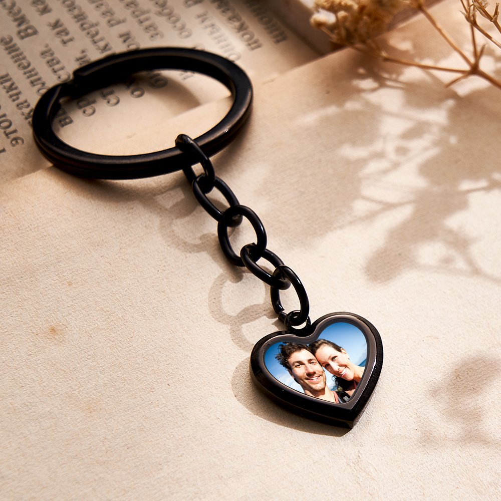 Anniversary Gifts Custom Photo Hidden Heart Magic Keychian Personalized Cold Concealed Photo Keychain Heat Reveal Picture Keychain Gifts for Her - aiprintlab
