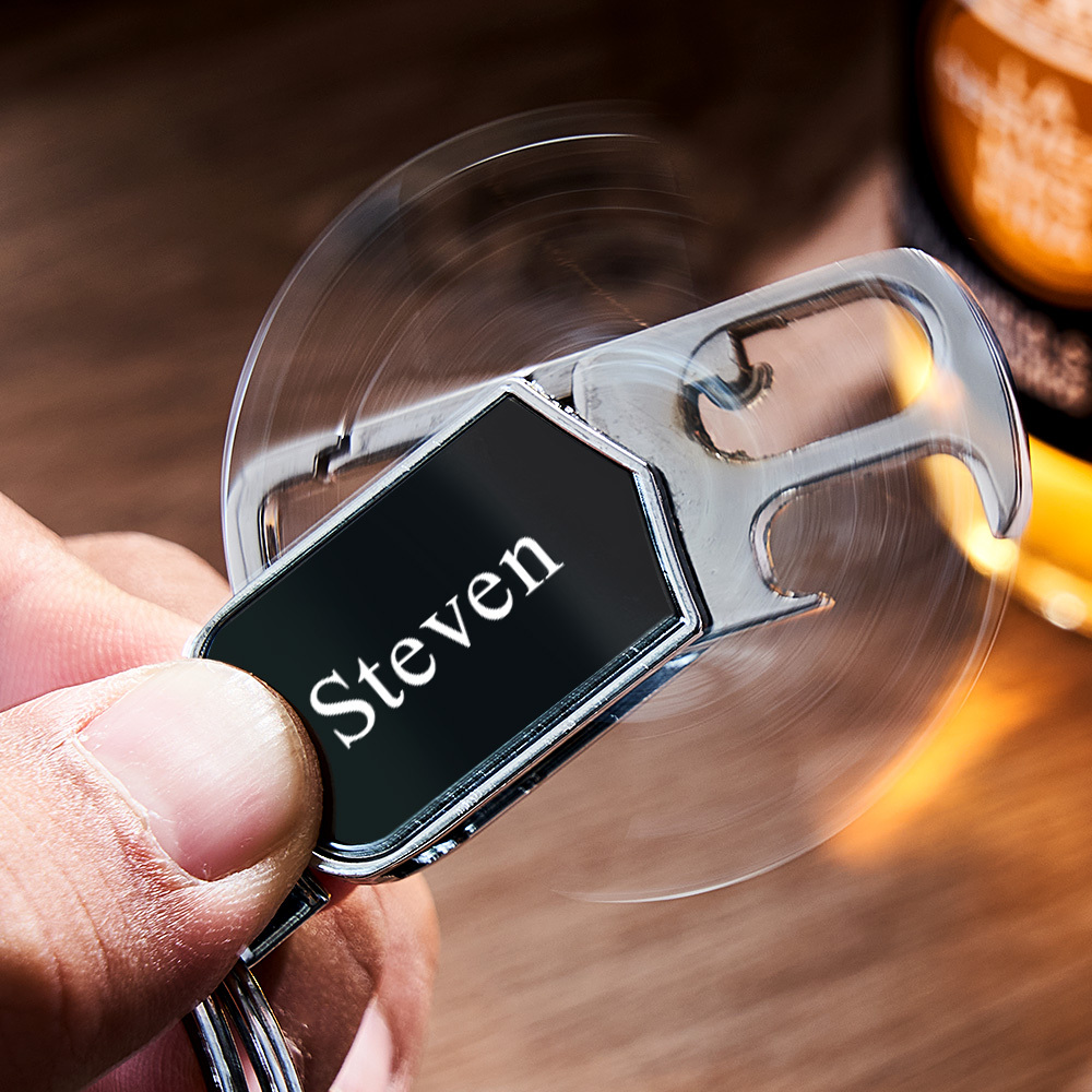 Father's Day Gifts Customizable Multi-Tool Keychain Personalized 3-in-1 Keychain Custom Engraving Spinner Keychain with Bottle Opener - aiprintlab