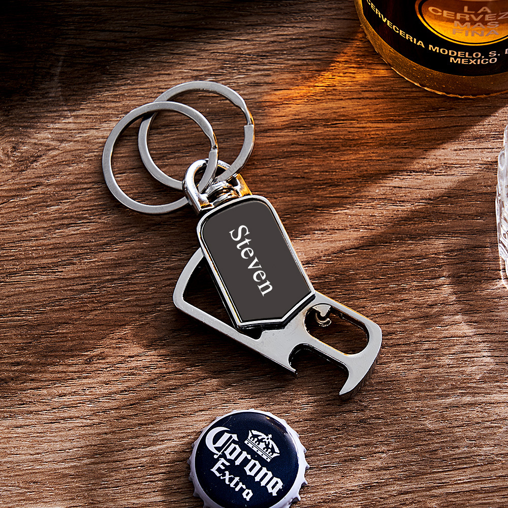 Father's Day Gifts Customizable Multi-Tool Keychain Personalized 3-in-1 Keychain Custom Engraving Spinner Keychain with Bottle Opener - aiprintlab
