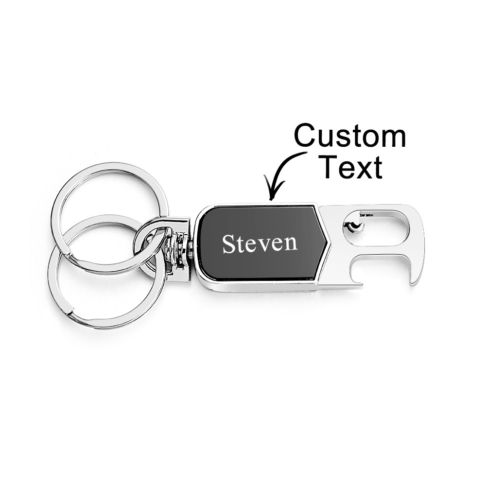 Father's Day Gifts Customizable Multi-Tool Keychain Personalized 3-in-1 Keychain Custom Engraving Spinner Keychain with Bottle Opener - aiprintlab
