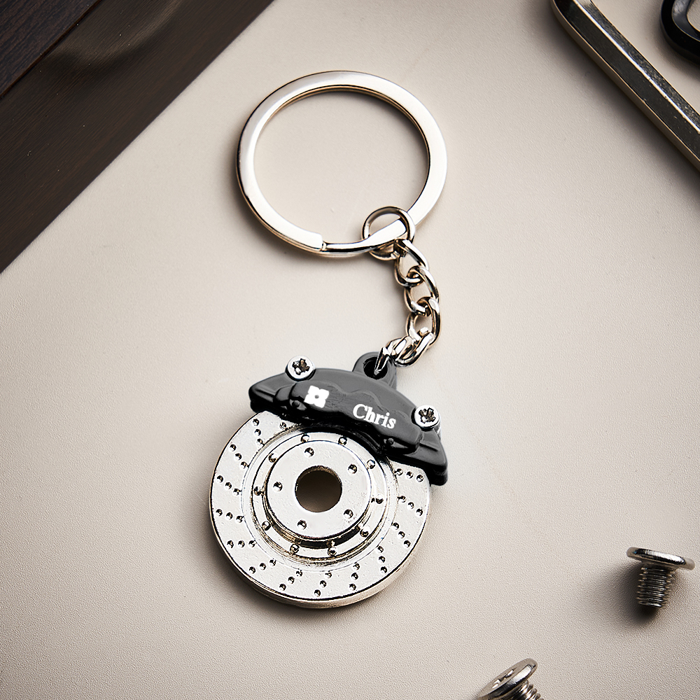 Father's Day Gifts Personalized Car Caliper Keychain Custom Engraved Brake Caliper Fob Customizable for Car Lovers - aiprintlab