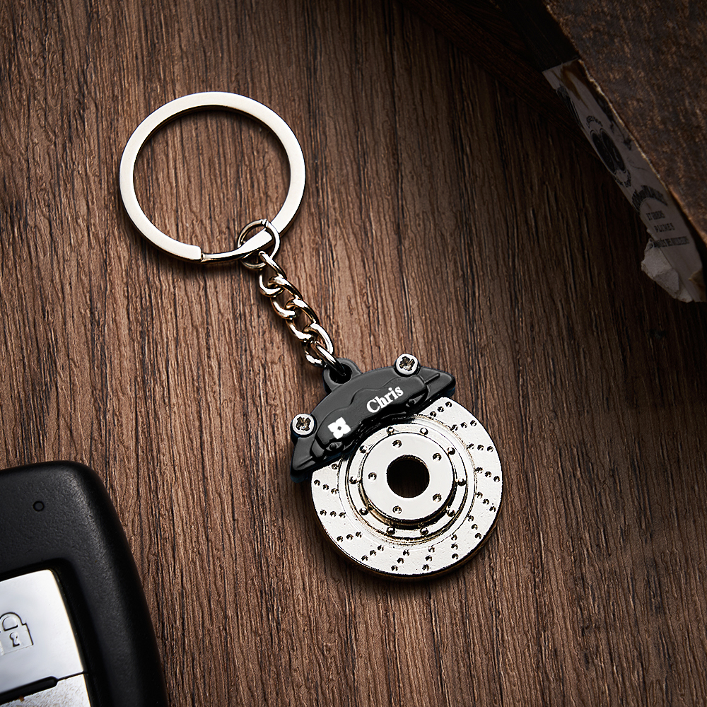 Father's Day Gifts Personalized Car Caliper Keychain Custom Engraved Brake Caliper Fob Customizable for Car Lovers - aiprintlab