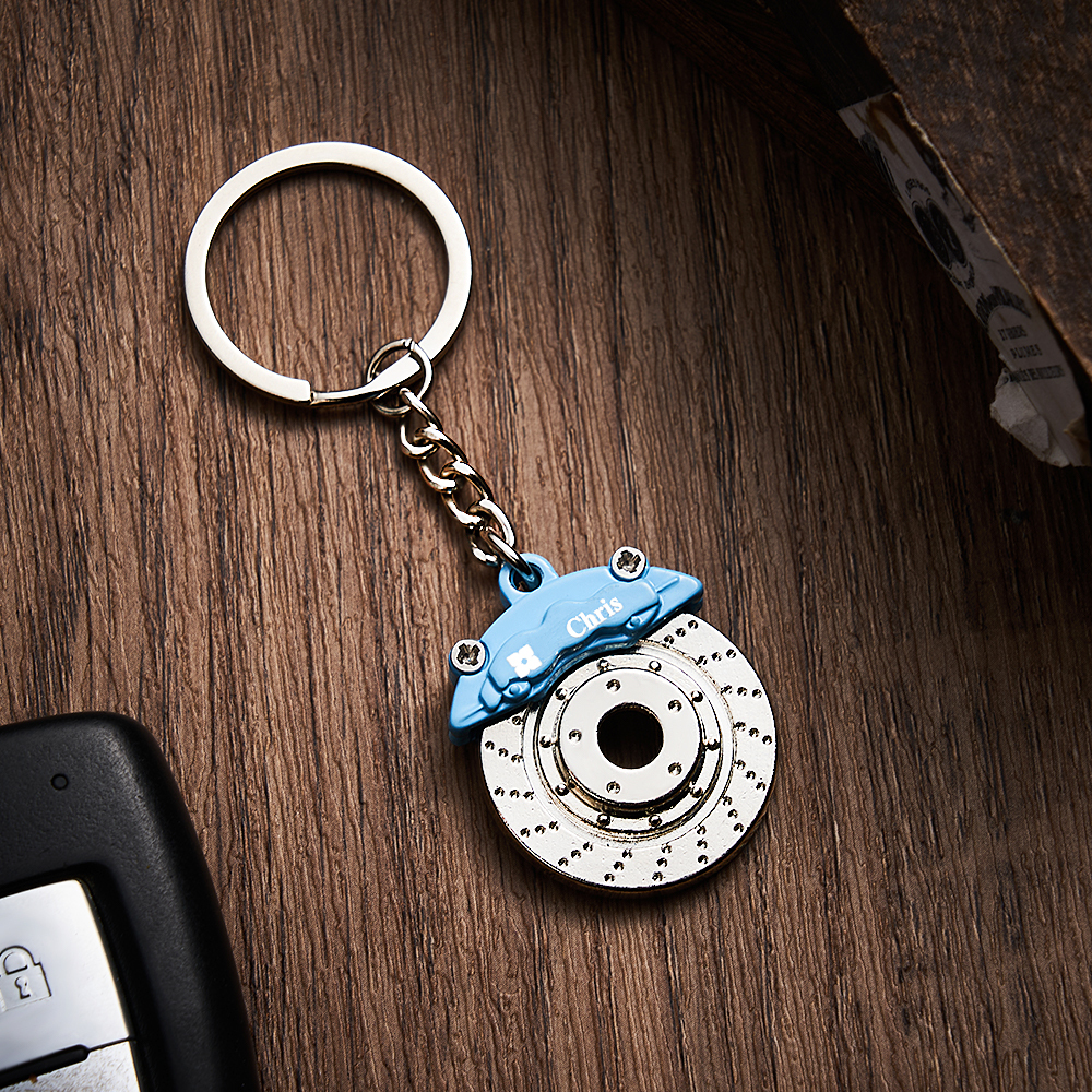 Father's Day Gifts Personalized Car Caliper Keychain Custom Engraved Brake Caliper Fob Customizable for Car Lovers - aiprintlab