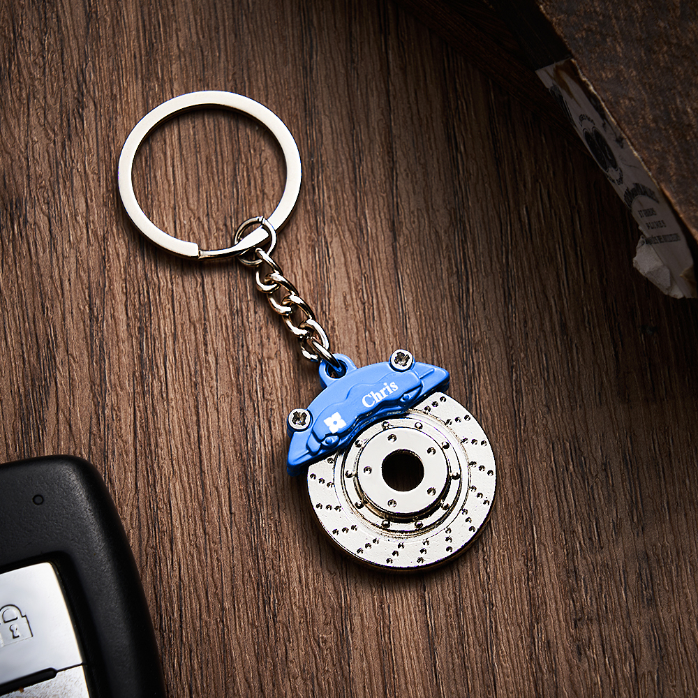 Father's Day Gifts Personalized Car Caliper Keychain Custom Engraved Brake Caliper Fob Customizable for Car Lovers - aiprintlab