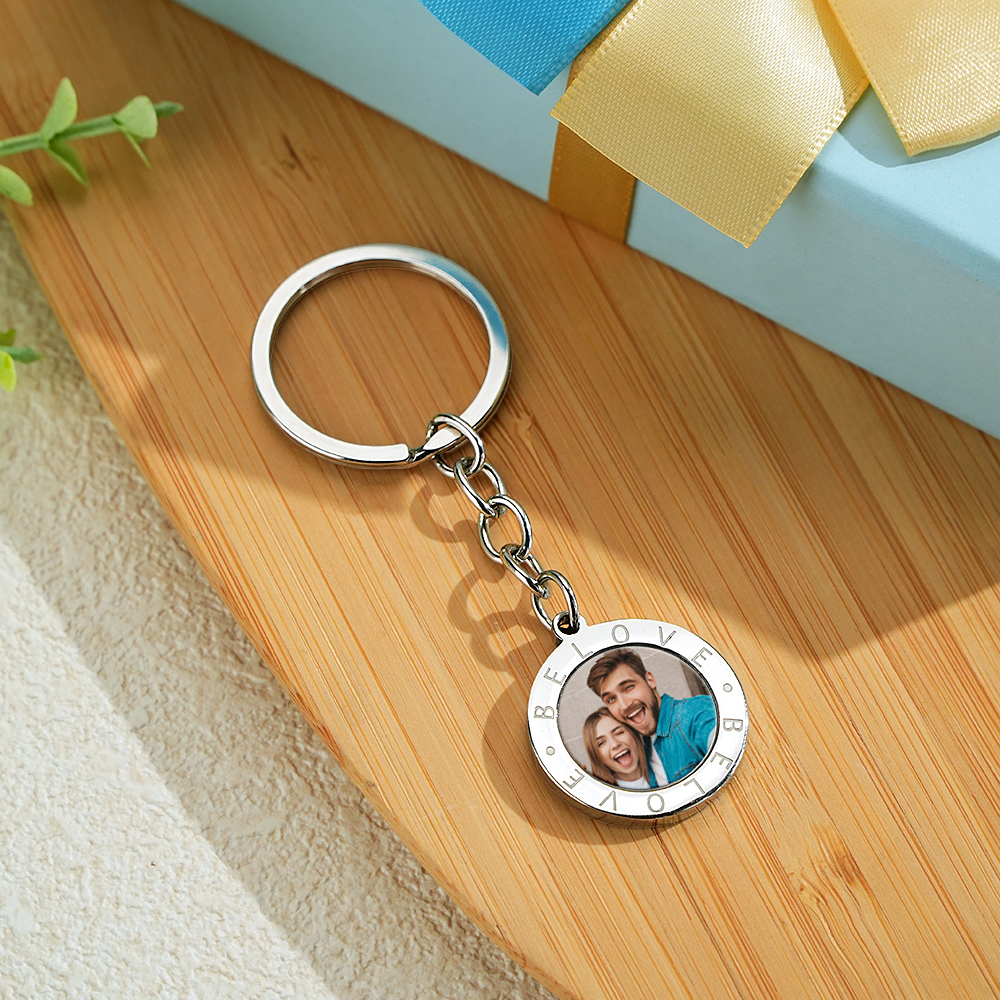 Personalized Magic Reveal Photo Keychain Custom Heat Sensitive Photo Keychain Customizable Temperature Changing Photo Keychain with Hidden Picture & Text Engraving - aiprintlab