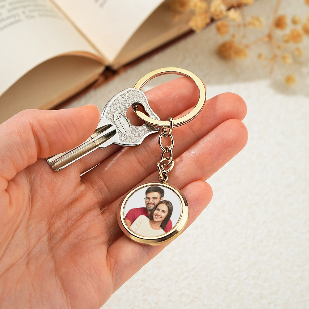 Personalized Magic Reveal Photo Keychain Custom Temperature Changing Photo Keychain Hidden Picture & Engraved Message Gift - aiprintlab