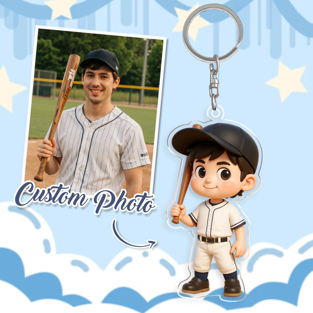 Custom Figure Keychain Personalized Acrylic Cartoon Keychain Photo Bag Charm Unique Keepsake Gift For Sports Enthusiasts Birthday Anniversary Gifts - aiprintlab