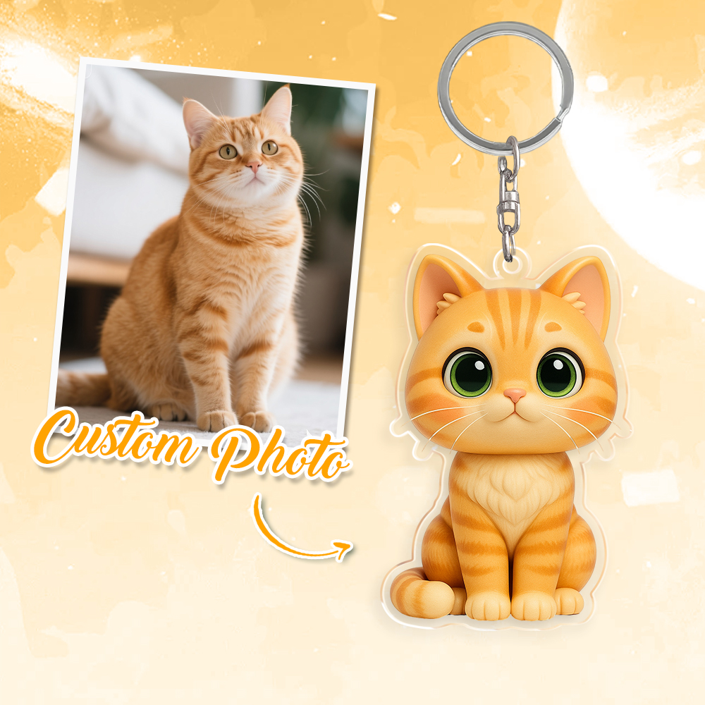 Custom Cartoon Dog Keychain Personalized Acrylic Cartoon Keychain Photo Bag Charm Unique Keepsake Gift For Pet Owner