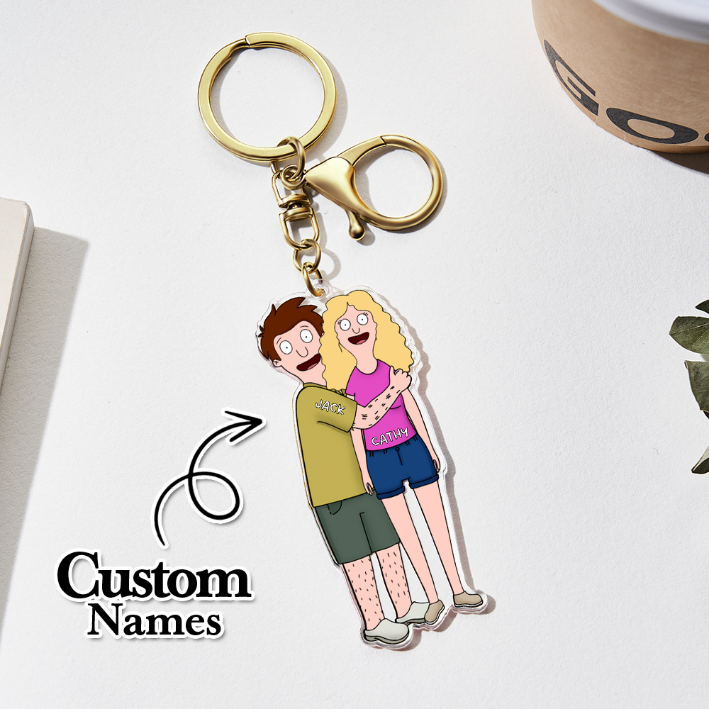 Custom Cartoon Style Keychain Personalized Couple Keychain Gifts Unique Custom Made Accessory Cute Creative Pendant Fashion Decoration Collectible